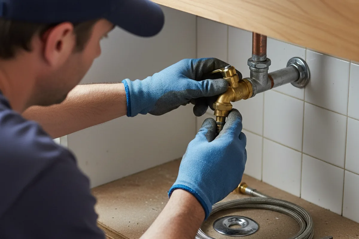 Shutoff valve and fitting work during Faucet and Fixture Repair in Purdy